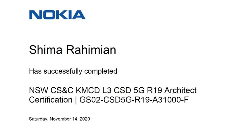 Shima Rahimian PMP® on LinkedIn: L3 CSD 5G R19 Architect certification Shima Rahimian PMP® on LinkedIn: L3 CSD 5G R19 Architect certification