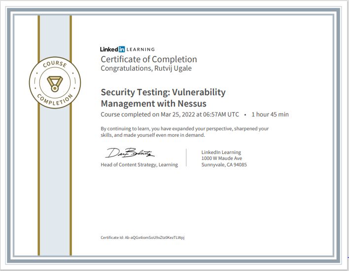Rutvij Ugale on LinkedIn: Completed My Nessus Vulnerability Management Rutvij Ugale on LinkedIn: Completed My Nessus Vulnerability Management