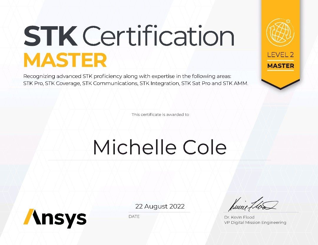 Michelle Cole on LinkedIn: I got my STK Level 2 certification Michelle Cole on LinkedIn: I got my STK Level 2 certification