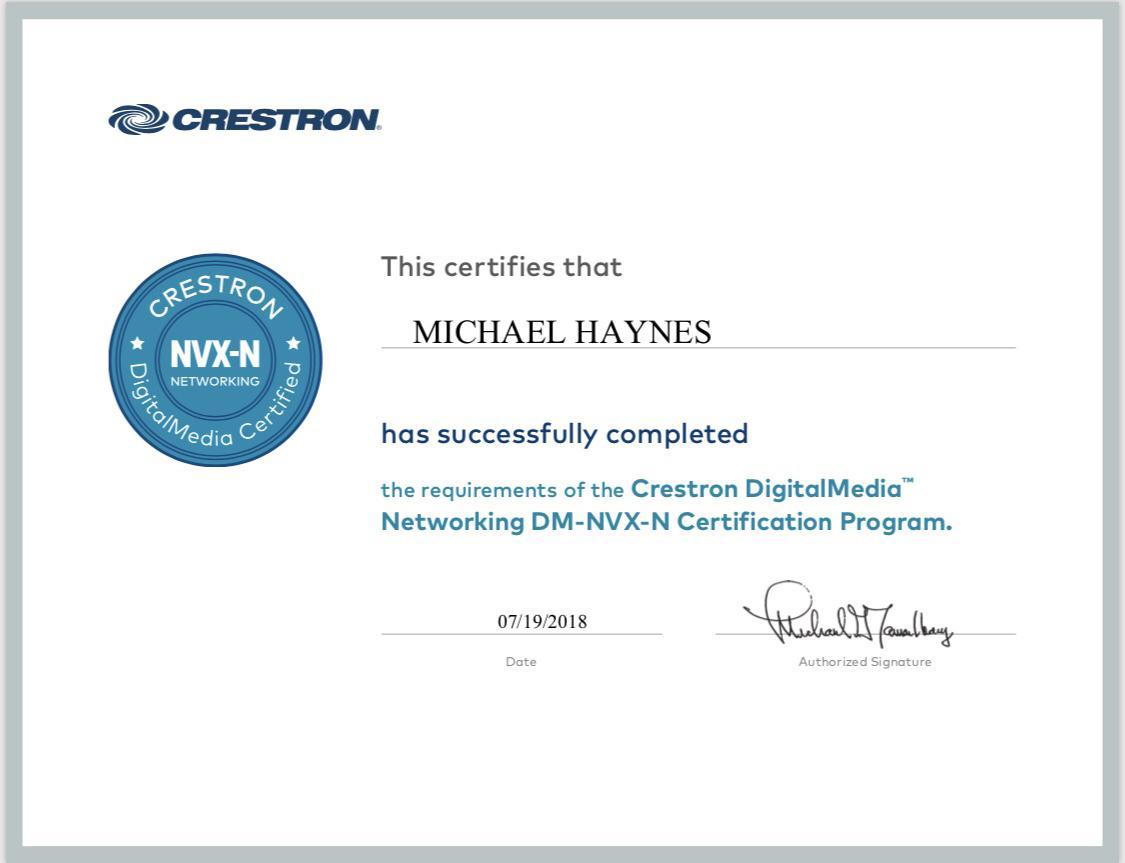 Michael Haynes on LinkedIn: Crestron DigitalMedia Networking Michael Haynes on LinkedIn: Crestron DigitalMedia Networking