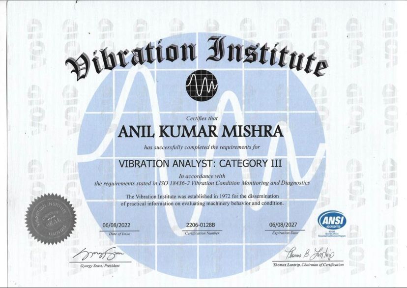 ANIL MISHRA on LinkedIn: Cleared Vibration Analyst Cat III ANIL MISHRA on LinkedIn: Cleared Vibration Analyst Cat III