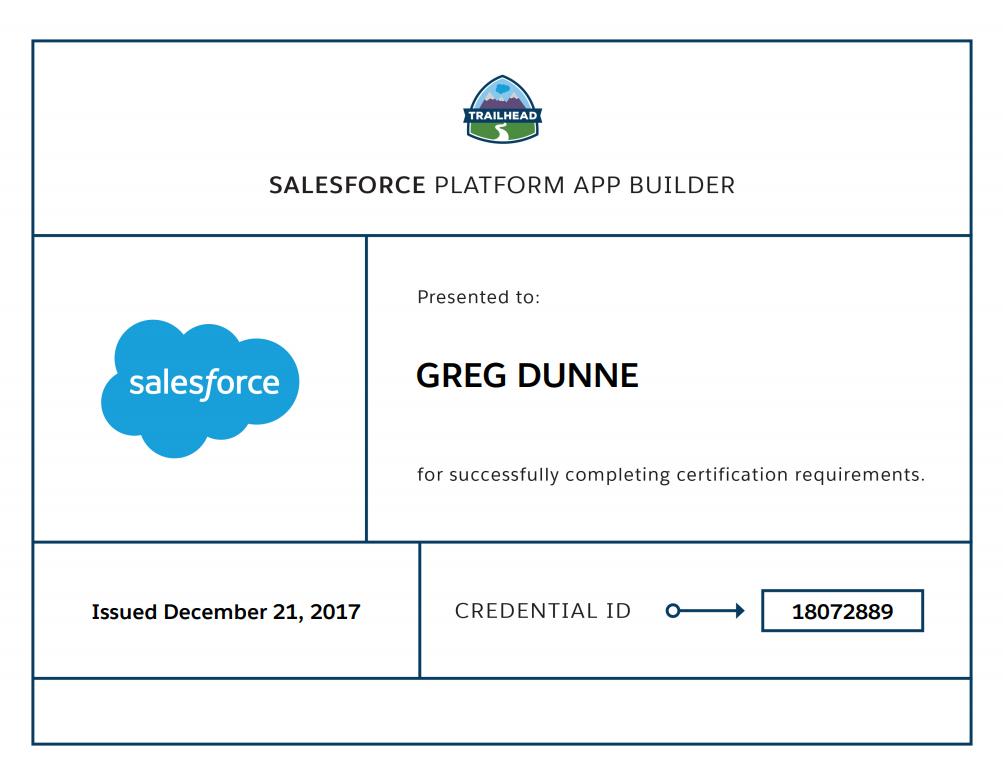 Greg Dunne on LinkedIn: Delighted to say I passed the Salesforce Greg Dunne on LinkedIn: Delighted to say I passed the Salesforce