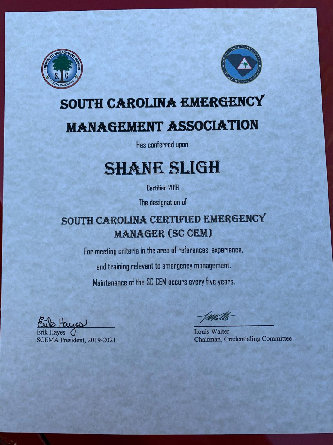 Shane Sligh MBA SC CEM on LinkedIn: Today I received my certification Shane Sligh MBA SC CEM on LinkedIn: Today I received my certification
