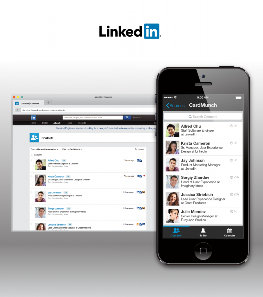 linkedin contacts evernote experience