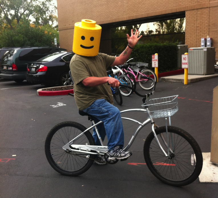 bike rider with lego head