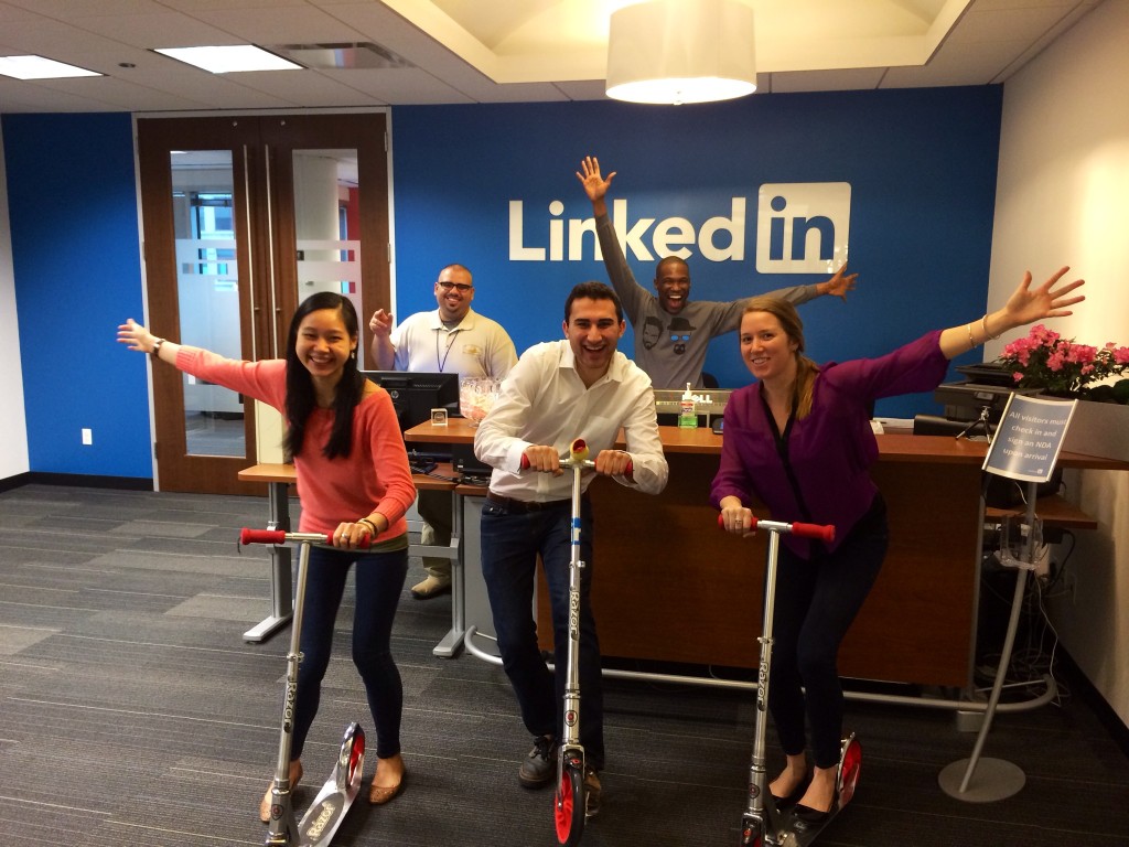 linkedin employees on scooters