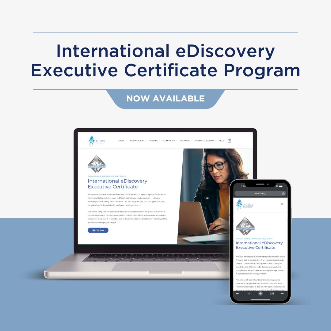 Association of Certified E Discovery Specialists (ACEDS) on LinkedIn Association of Certified E Discovery Specialists (ACEDS) on LinkedIn