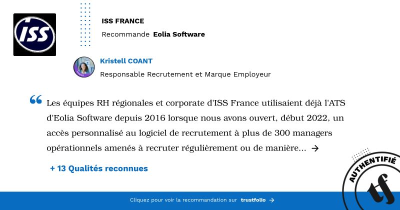 EOLIA Software on LinkedIn: ISS FRANCE recommande Eolia Software