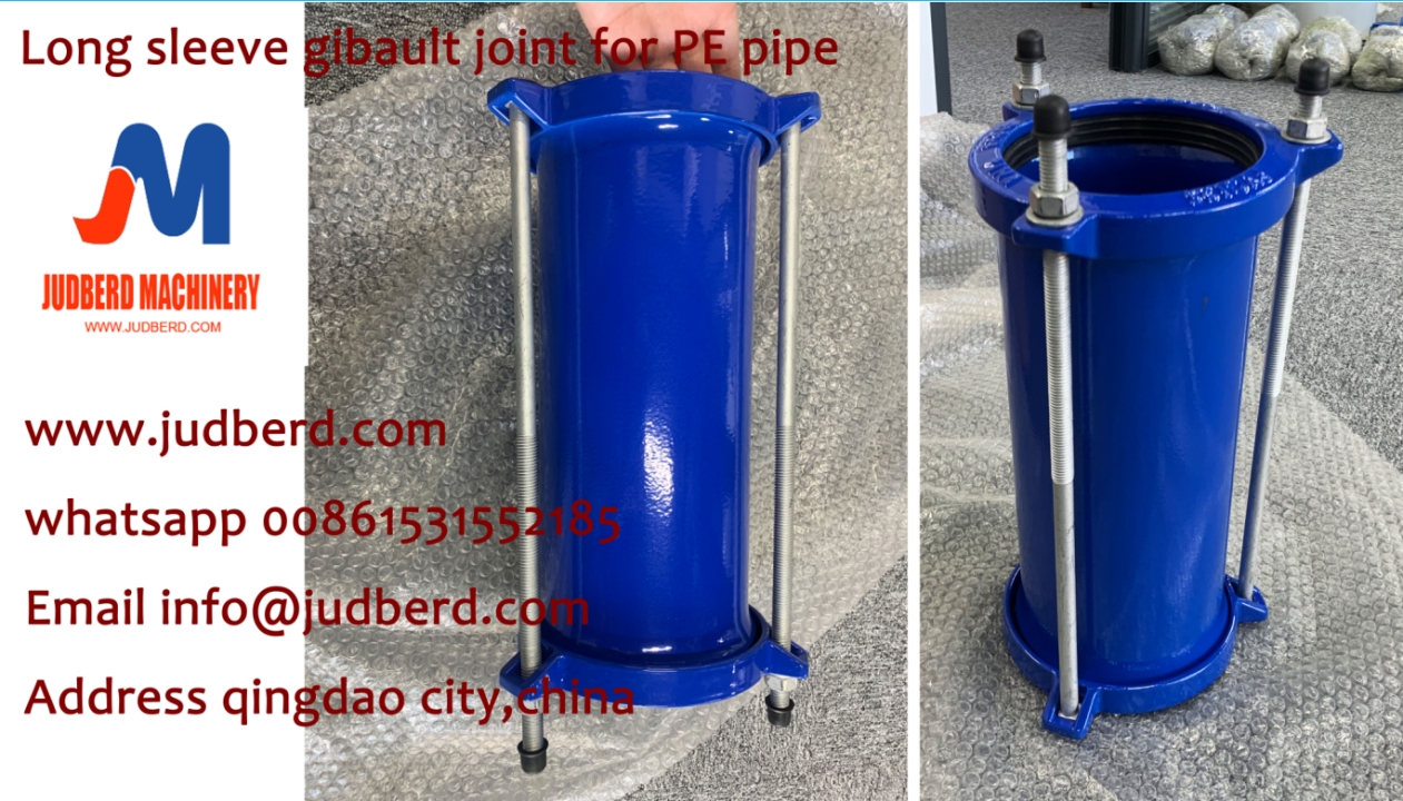 Long sleeve gibault joint for PE pipe
