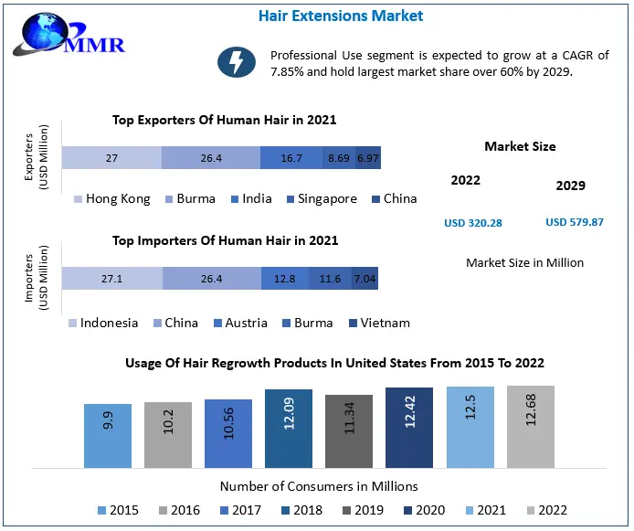 Rapid Growth Forecasted: Global Hair Extensions Market to Reach USD 579.87 Million by 2029 with 8.85% CAGR from 202