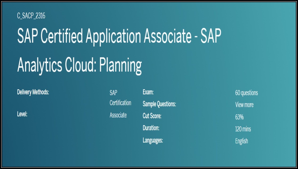 Achieve Success in Your Latest SAP Planning Certification: C SACP 2316 Achieve Success in Your Latest SAP Planning Certification: C SACP 2316