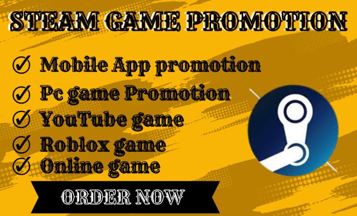 I will do game marketing, steam game, Roblox game, pc game
