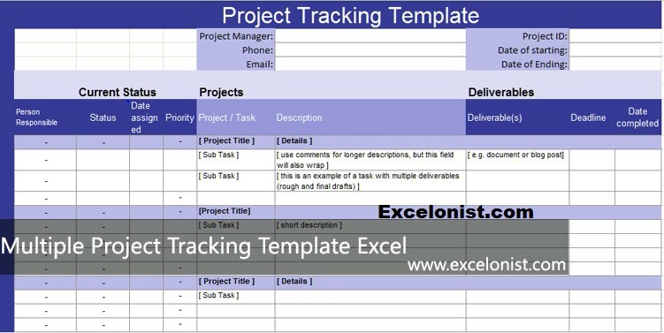 Download Multiple Project Tracking Template Excel