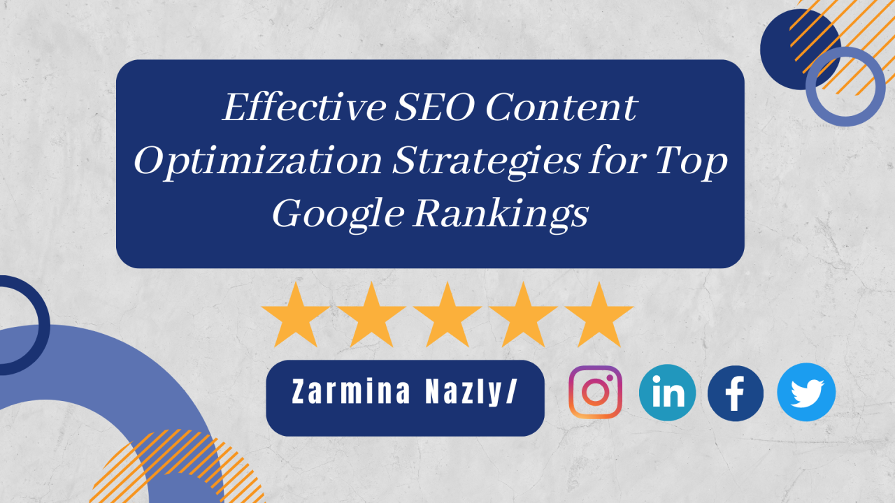 Effective SEO Content Optimization Strategies for Top Google Rankings
