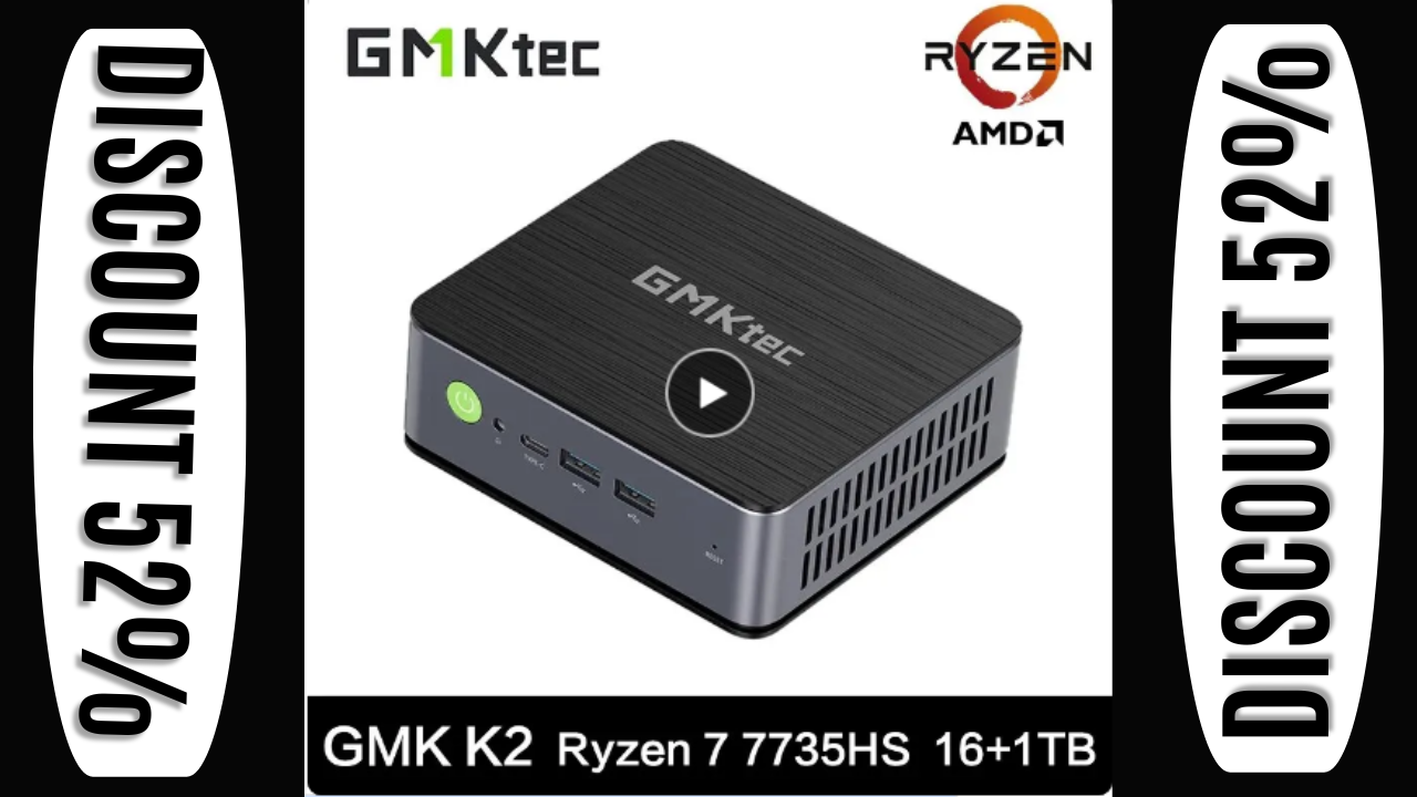 GMKtec K2 Mini PC AMD Ryzen 7 7735HS 8C/16T DDR5 16G RAM 1TB ROM SSD