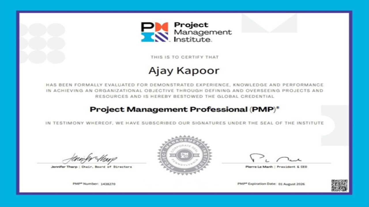 Project Management Professional (PMP) Certification from PMI USA Project Management Professional (PMP) Certification from PMI USA