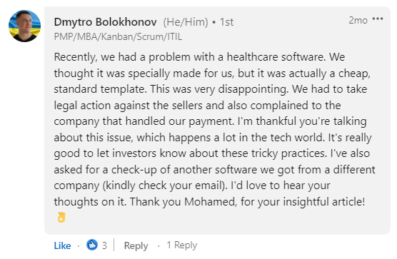 A user's feedback on software companies in Lebanon.