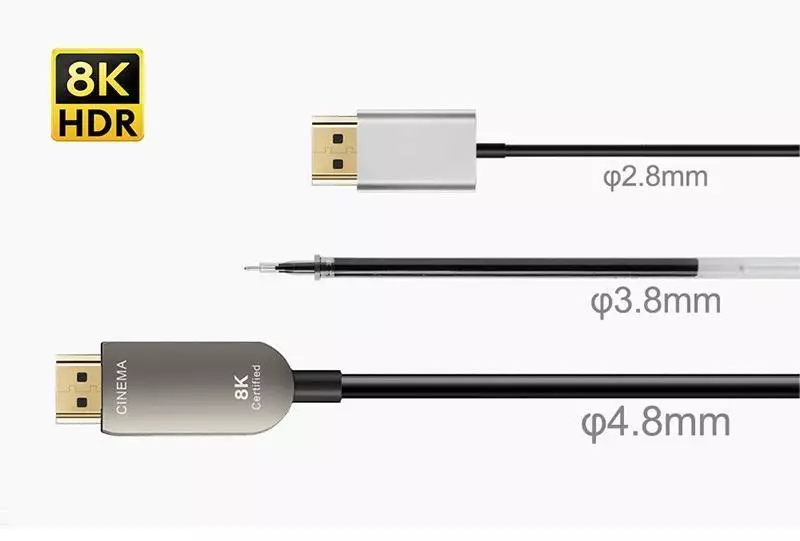 HDMI fiber optic cable new record : SmartAVLink releases super slim fiber  optic HDMI2.1 cable