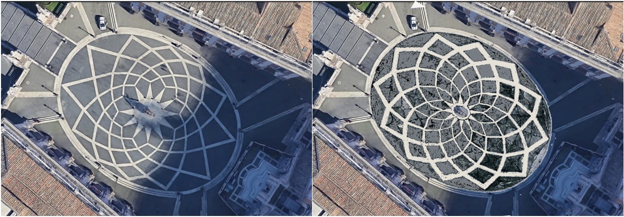 Michelangelo storpiato: la pavimentazione di Piazza del Campidoglio a Roma