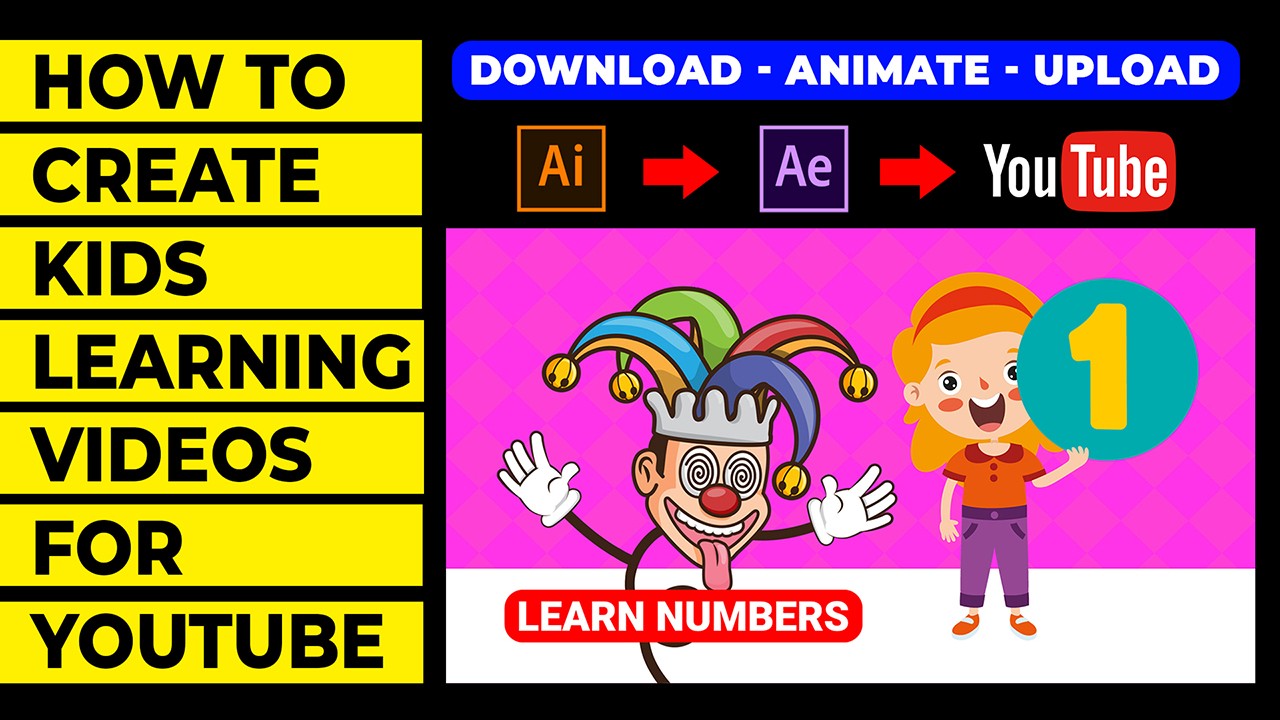 How to Create kids Learning animation videos in after effects Tutorial