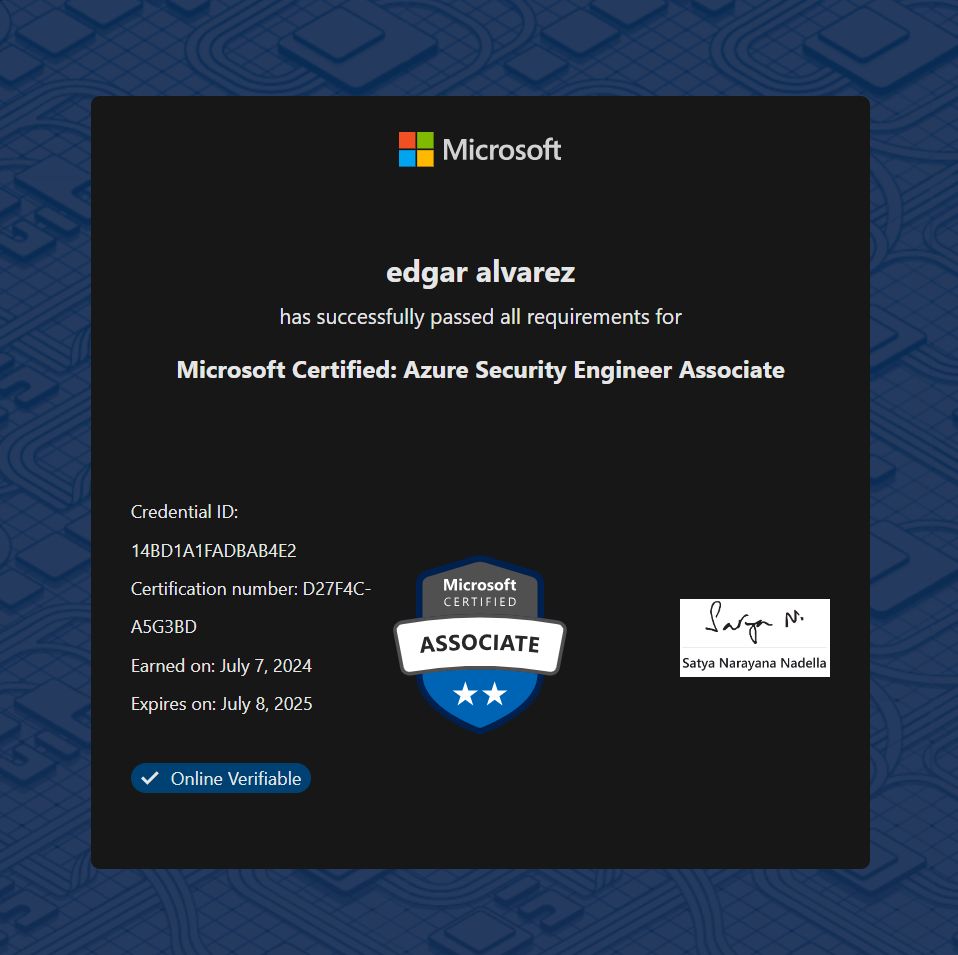 Edgar Alvarez on LinkedIn: I m excited to share that I have obtained a Edgar Alvarez on LinkedIn: I m excited to share that I have obtained a