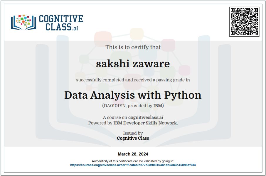 Sakshi Zaware on LinkedIn: #dataanalysis #python #certification # Sakshi Zaware on LinkedIn: #dataanalysis #python #certification #