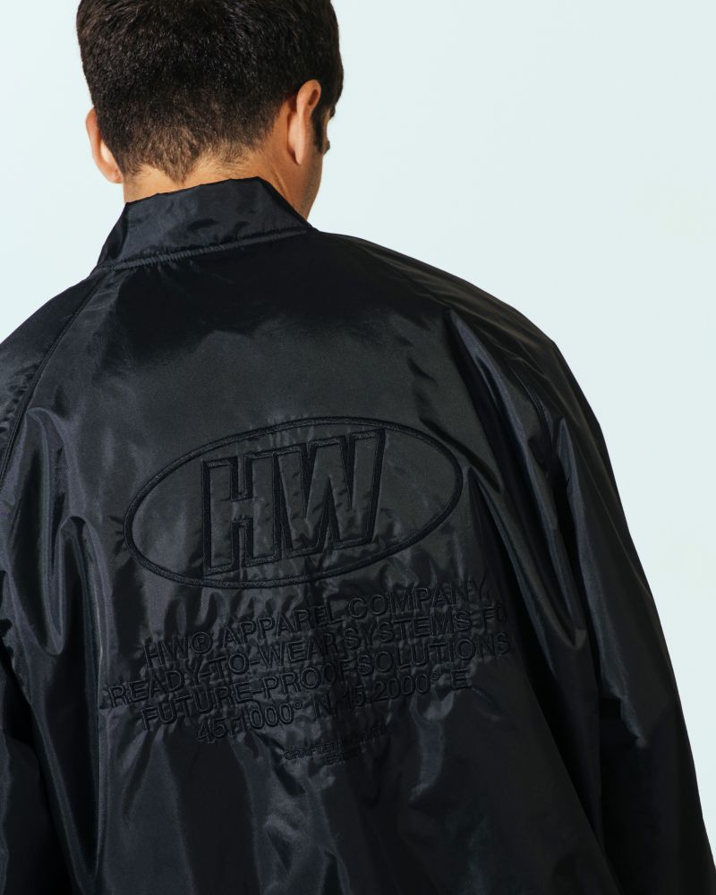 HW Studio on LinkedIn: Our black nylon bomber jacket characterized by ...
