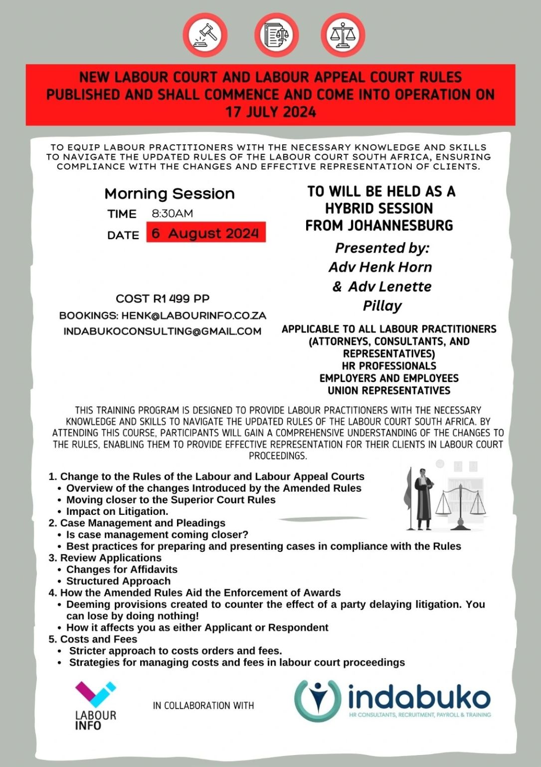 Adv Henk Horn on LinkedIn: The new Labour Court rules will come into Adv Henk Horn on LinkedIn: The new Labour Court rules will come into