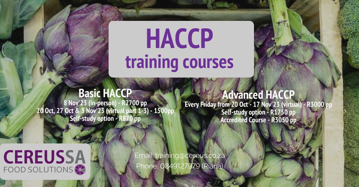CereusSA on LinkedIn: Need some HACCP training?😀 We are offering basic CereusSA on LinkedIn: Need some HACCP training?😀 We are offering basic