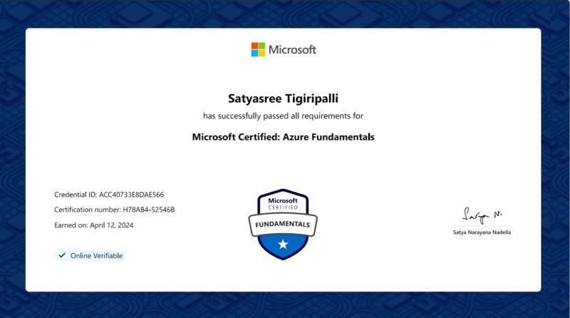 tigiripalli satyasree on LinkedIn: I am happy to share i have obtained tigiripalli satyasree on LinkedIn: I am happy to share i have obtained