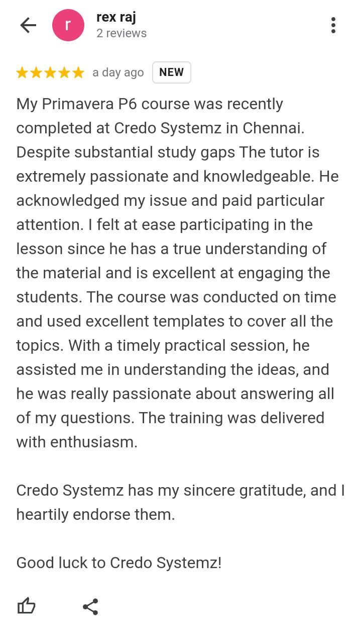 CREDO SYSTEMZ on LinkedIn: #reviews #oracle #primaverap6 # CREDO SYSTEMZ on LinkedIn: #reviews #oracle #primaverap6 #