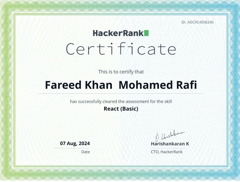 Fareed Khan Mohamed Rafi on LinkedIn: I m happy to share that I ve Fareed Khan Mohamed Rafi on LinkedIn: I m happy to share that I ve