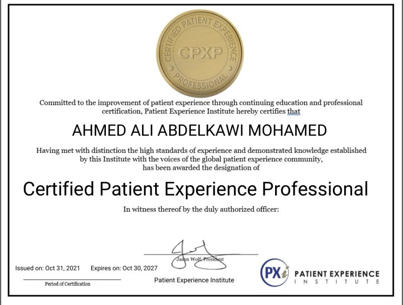 Dr Ahmed A Abdelkawy MQM CPHQ CPXLD FPCC CPXP IHI Fellow FHX Dr Ahmed A Abdelkawy MQM CPHQ CPXLD FPCC CPXP IHI Fellow FHX