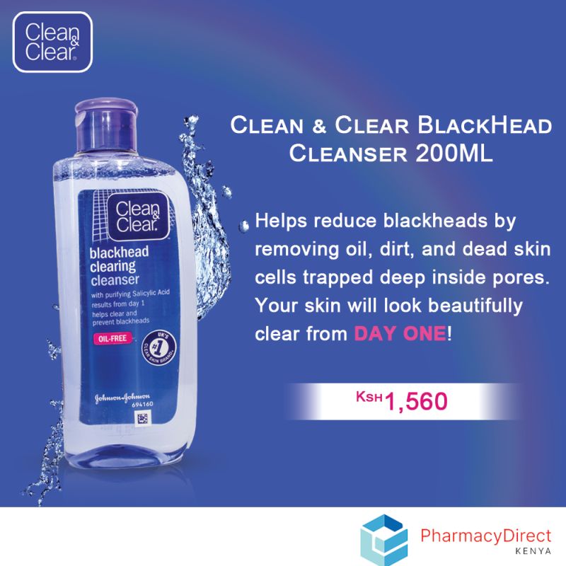 Clean & Clear BlackHead Cleanser 200ML - Pharmacy Direct Kenya