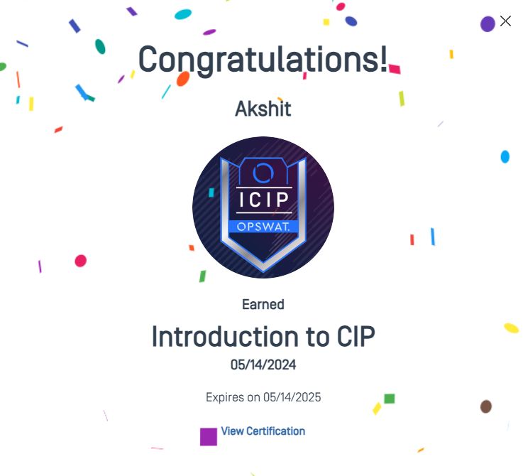 Akshit a on LinkedIn: #criticalinfrastructure #opswatacademy #cybersecurity Akshit a on LinkedIn: #criticalinfrastructure #opswatacademy #cybersecurity