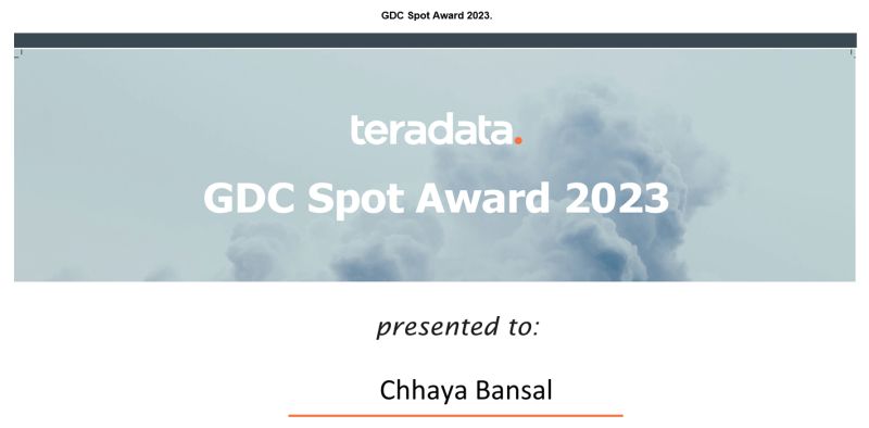 Chhaya Bansal on LinkedIn: #teradata #award Chhaya Bansal on LinkedIn: #teradata #award