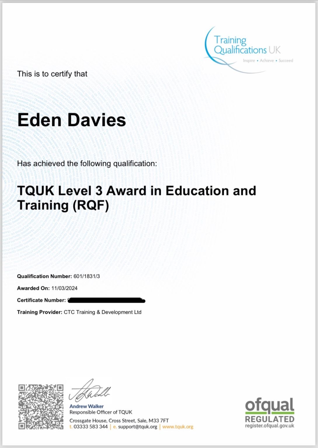 Eden Davies on LinkedIn: Went and did another one to stay up to date ...