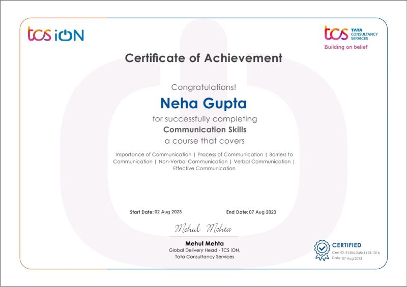 Neha Gupta on LinkedIn: I m happy to share that I ve obtained a new Neha Gupta on LinkedIn: I m happy to share that I ve obtained a new