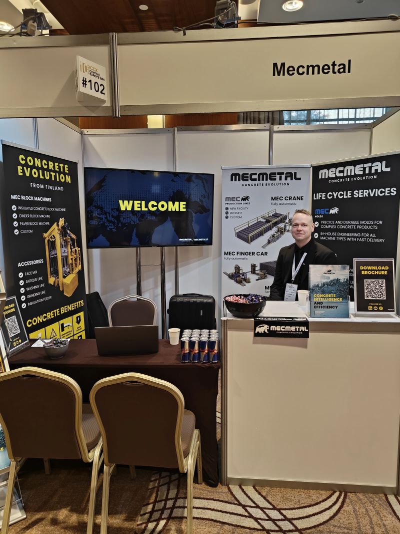 Kicking off second day with full energy⚡Yesterday was a blast and we welcome visitors of second day to visit our booth #102, to get latest updates of Mecmetal's block machines, production lines and other additional equipment and services to produce high quality concrete blocks and pavers more advanced and efficiently📈#ICCX #ICCXwcentraleurope #mecmetaloy #concreteevolution