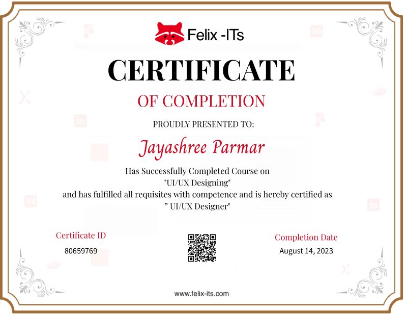 Jayashree parmar on LinkedIn: #uiuxdesign #uiuxdesigner #certification Jayashree parmar on LinkedIn: #uiuxdesign #uiuxdesigner #certification