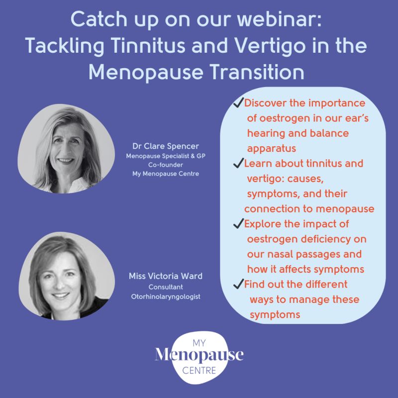 Clare Spencer on LinkedIn: I talk to many women who experience tinnitus and  vertigo in the menopause…