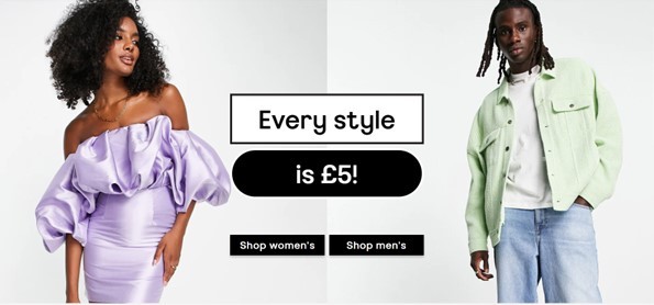 ASOS launches new website where all stock is £5
