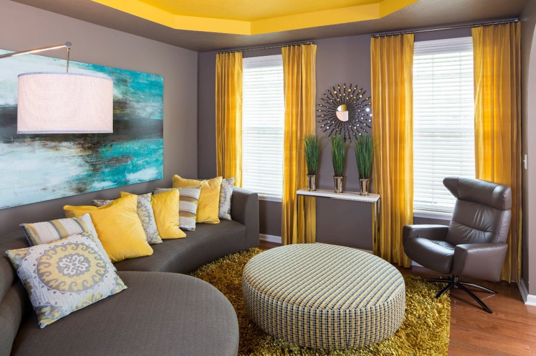 18 Contemporary Grey And Yellow Living Room