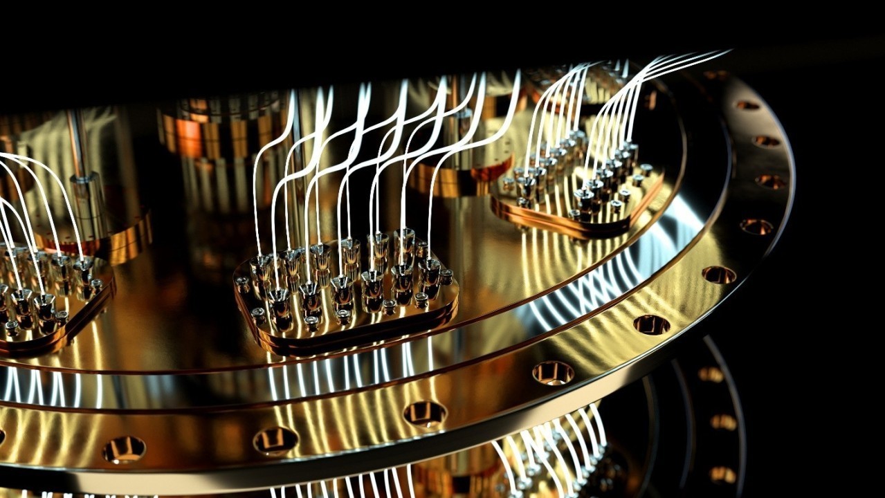 Close up of a quantum computer