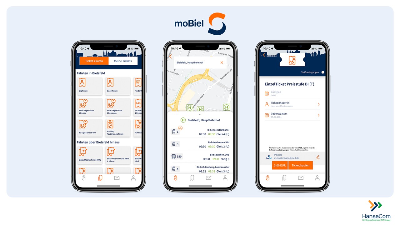 HanseCom und moBiel setzen neue Mobilitäts-App für die Region Bielefeld um