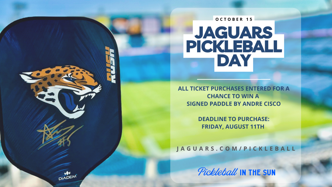 Jaguars Pickleball Day - Last Chance to Purchase Tickets