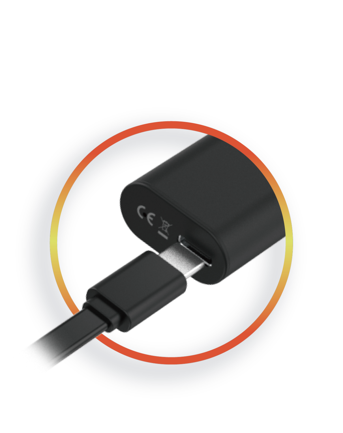 A disposable vape pen with charging port