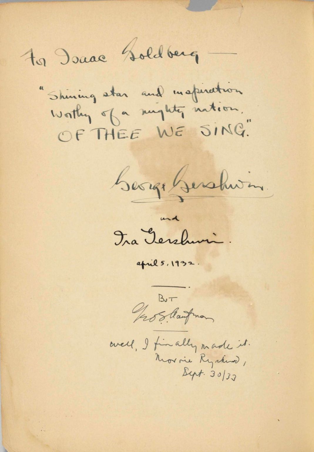 Beth Levin on LinkedIn: GERSHWIN George ( 1898 1937 ) Of Thee I Sing Beth Levin on LinkedIn: GERSHWIN George ( 1898 1937 ) Of Thee I Sing
