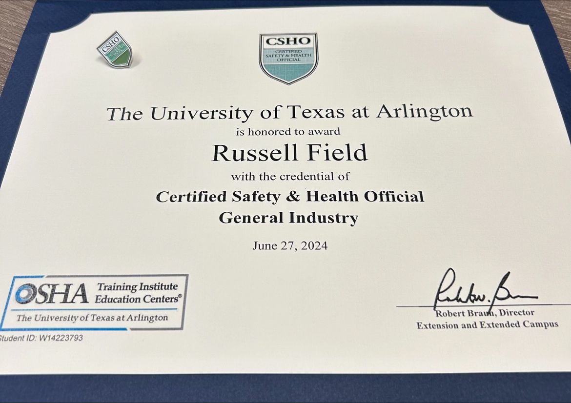Russell Field on LinkedIn: I have earned my CSHO Certification from UTA Russell Field on LinkedIn: I have earned my CSHO Certification from UTA