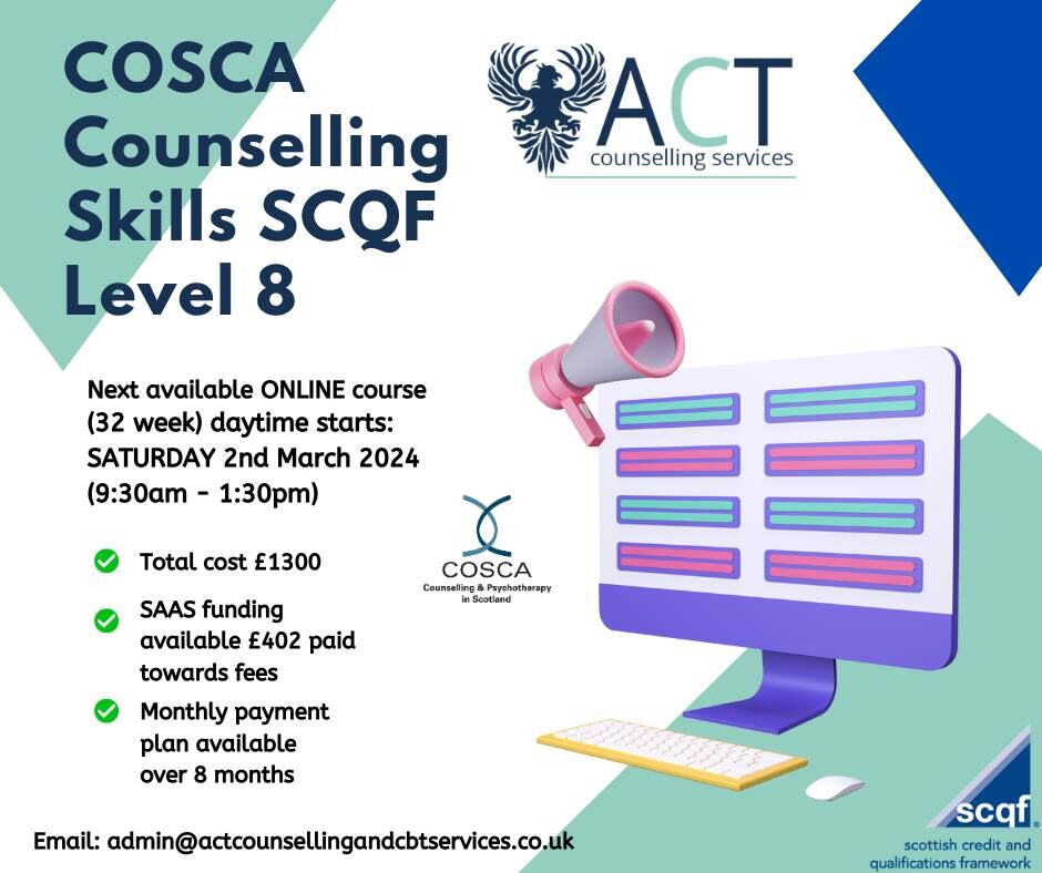 Act Counselling services ltd on LinkedIn: 📢 COSCA Counselling Skills Act Counselling services ltd on LinkedIn: 📢 COSCA Counselling Skills